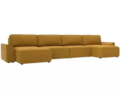 Диван п-образный Лига-048 НПБ лонг Велюр BRUT 10 желтый