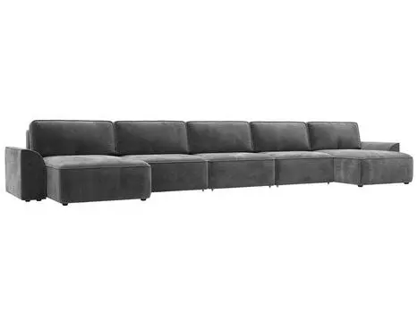 Диван п-образный Лига-048 НПБ МегаЛонг Велюр TOWER 10 серый