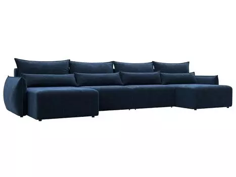 Диван п-образный Лига-051 НПБ Лонг Шенилл RIMINI 10 синий