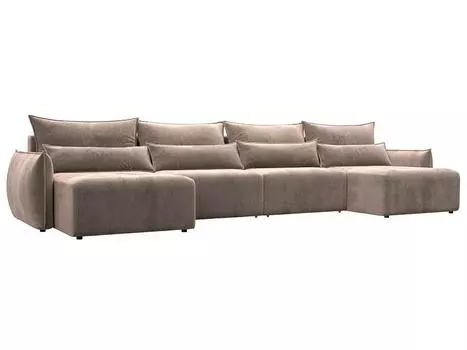 Диван п-образный Лига-051 НПБ Лонг Велюр TOWER 05 бежевый