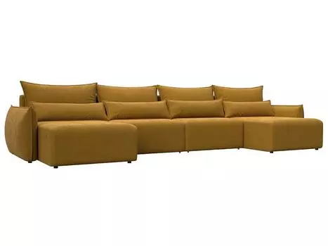 Диван п-образный Лига-051 НПБ Лонг Велюр BRUT 10 желтый