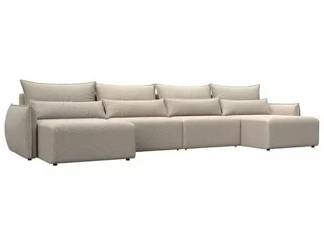 Диван п-образный Лига-051 НПБ Лонг Велюр NESS 04 бежевый