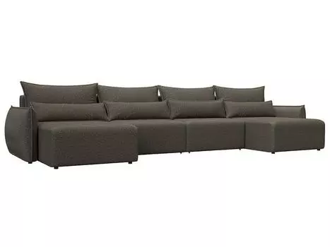 Диван п-образный Лига-051 НПБ Лонг Велюр NESS 07 коричневый