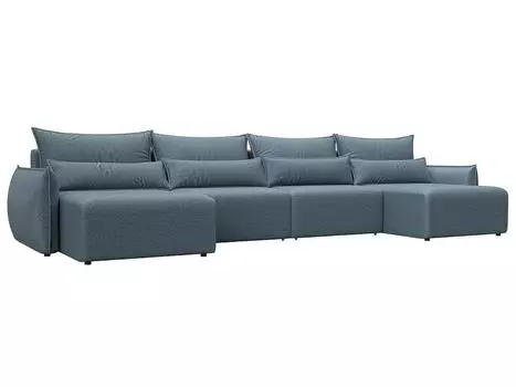 Диван п-образный Лига-051 НПБ Лонг Велюр NESS 12 серый