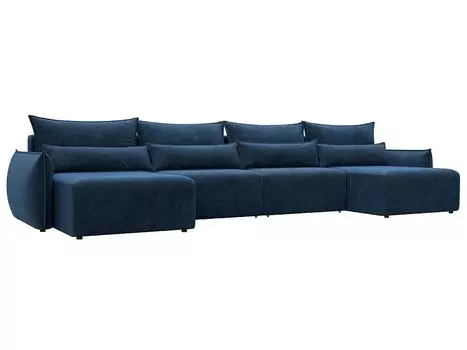 Диван п-образный Лига-051 НПБ Лонг Велюр BRUT 11 синий