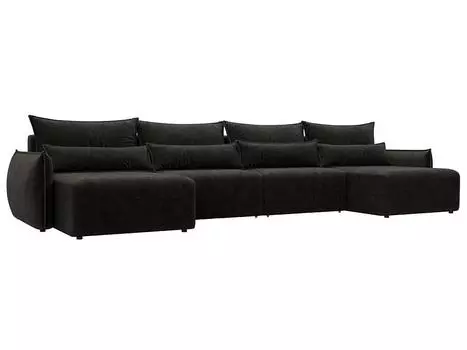 Диван п-образный Лига-051 НПБ Лонг Велюр BRUT 17 коричневый