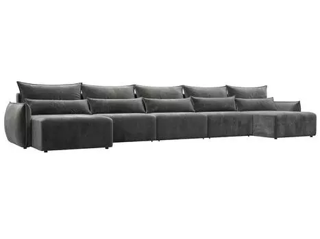 Диван п-образный Лига-051 НПБ МегаЛонг Велюр TOWER 10 серый