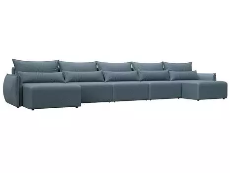 Диван п-образный Лига-051 НПБ МегаЛонг Велюр NESS 12 серый