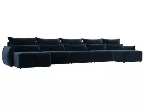 Диван п-образный Лига-051 НПБ МегаЛонг Велюр TOWER 13 синий