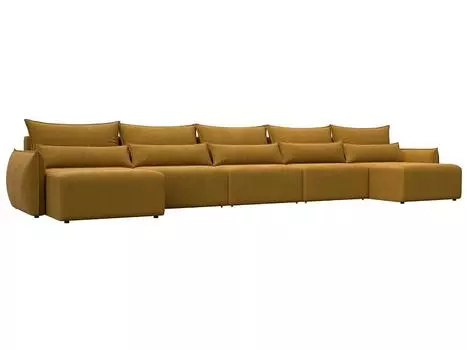 Диван п-образный Лига-051 НПБ МегаЛонг Велюр BRUT 10 желтый