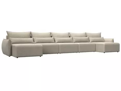 Диван п-образный Лига-051 НПБ МегаЛонг Велюр NESS 04 бежевый