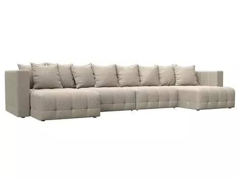 Диван п-образный Лига-052 НПБ Лонг Велюр NESS 04 бежевый