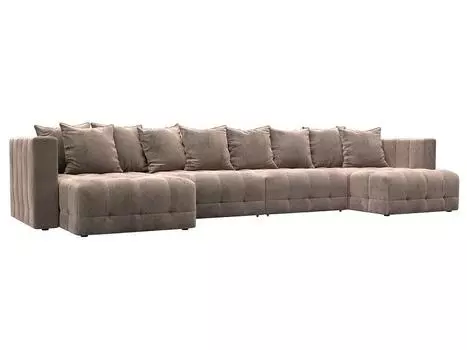 Диван п-образный Лига-052 НПБ Лонг Велюр TOWER 05 бежевый