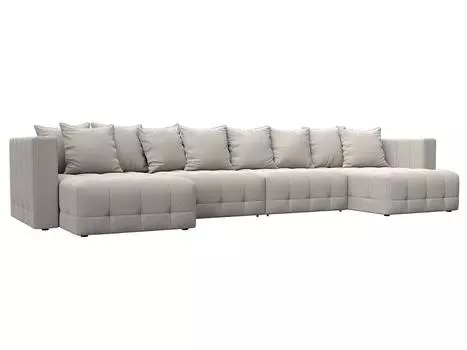 Диван п-образный Лига-052 НПБ Лонг Замша JOLY 05 бежевый