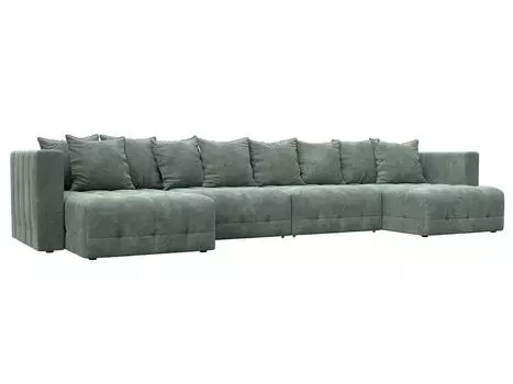 Диван п-образный Лига-052 НПБ Лонг Велюр BRUT 08 зеленый