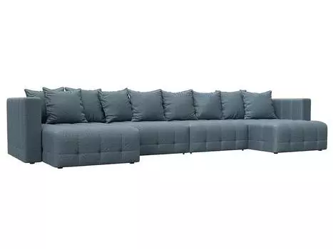 Диван п-образный Лига-052 НПБ Лонг Велюр NESS 12 серый