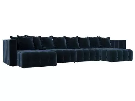 Диван п-образный Лига-052 НПБ Лонг Велюр TOWER 13 синий