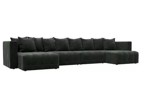 Диван п-образный Лига-052 НПБ Лонг Шенилл Rimini 09 зеленый