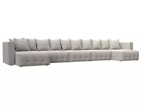 Диван п-образный Лига-052 НПБ МегаЛонг Замша JOLY 05 бежевый