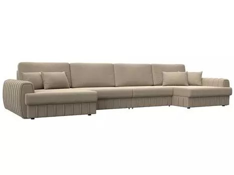 Диван п-образный Лига-057 НПБ Лонг Велюр SEVEN 729 бежевый