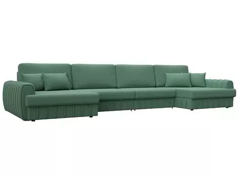 Диван п-образный Лига-057 НПБ Лонг Рогожка Амур 11 зеленый