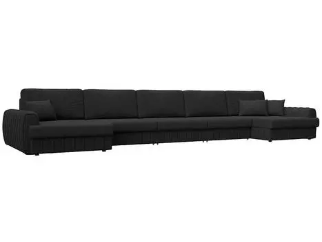 Диван п-образный Лига-057 НПБ МегаЛонг Замша JOLY 08 коричневый