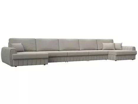 Диван п-образный Лига-057 НПБ МегаЛонг Рогожка Амур 02 бежевый