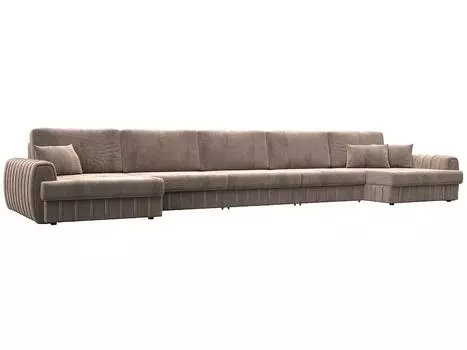 Диван п-образный Лига-057 НПБ МегаЛонг Велюр TOWER 05 бежевый