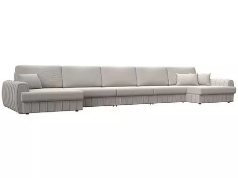 Диван п-образный Лига-057 НПБ МегаЛонг Замша JOLY 05 бежевый