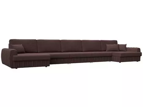 Диван п-образный Лига-057 НПБ МегаЛонг Замша JOLY 09 бордовый