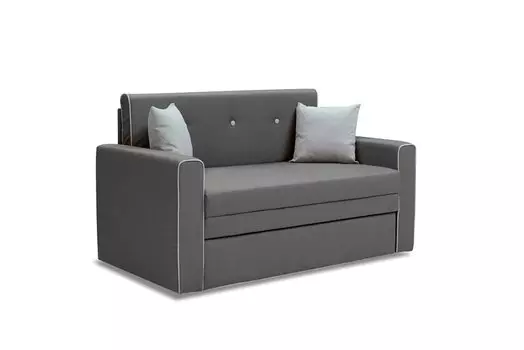 Диван прямой Барселона 140 Серый Tesla Graphite (рогожка)