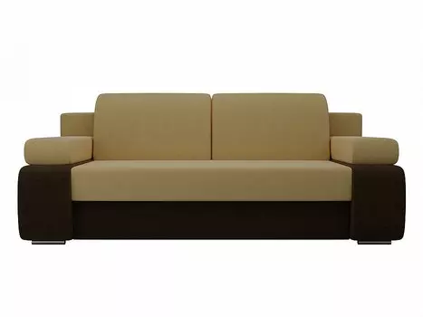 Диван прямой Денвер микровельвет Жёлтый/Коричневый