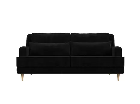 Диван прямой Джерси велюр Чёрный