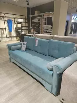 Диван прямой Европа Велюр Бирюзовый Выставочный образец