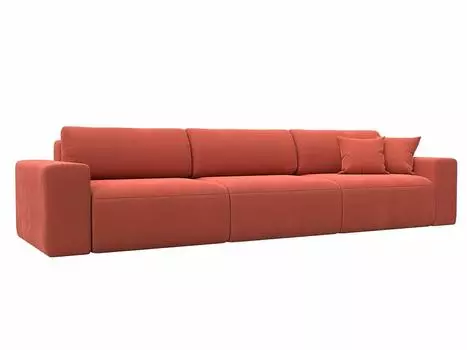 Диван прямой Лига-036 Классик Лонг Микровельвет Коралловый