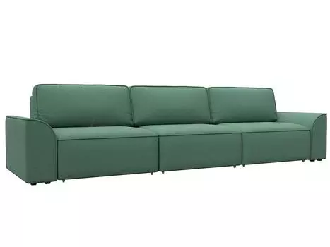 Диван прямой Лига-048 НПБ Лонг Рогожка Амур 11 зеленый