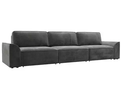 Диван прямой Лига-048 НПБ Лонг Велюр TOWER 10 серый