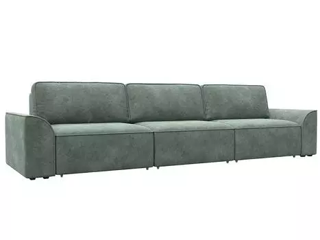 Диван прямой Лига-048 НПБ Лонг Велюр BRUT 08 зеленый