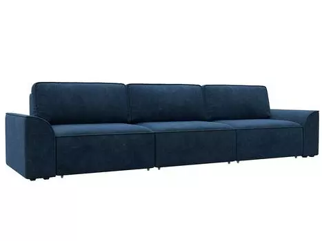 Диван прямой Лига-048 НПБ Лонг Велюр BRUT 11 синий
