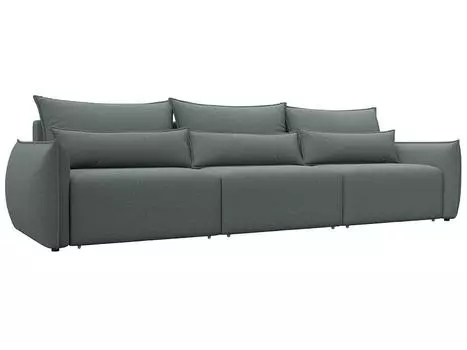 Диван прямой Лига-051 НПБ Лонг Рогожка Амур 07 серый