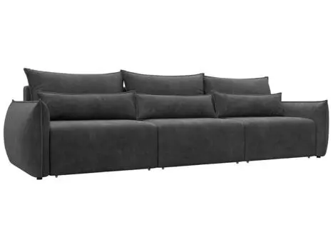 Диван прямой Лига-051 НПБ Лонг Велюр BRUT 16 темно-серый