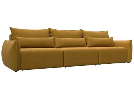 Диван прямой Лига-051 НПБ Лонг Велюр BRUT 10 желтый