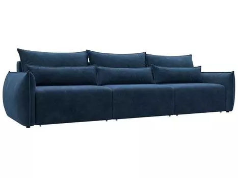 Диван прямой Лига-051 НПБ Лонг Велюр BRUT 11 синий