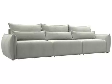 Диван прямой Лига-051 НПБ Лонг Велюр TOWER 01 молочный