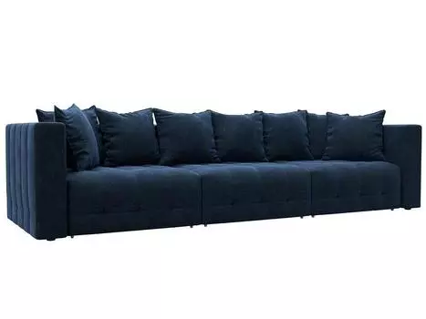 Диван прямой Лига-052 НПБ Лонг Шенилл Rimini 10 синий