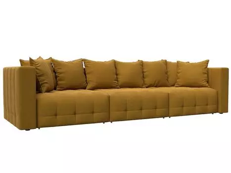 Диван прямой Лига-052 НПБ Лонг Велюр BRUT 10 желтый