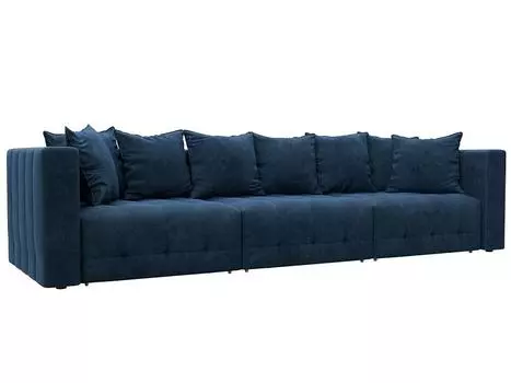 Диван прямой Лига-052 НПБ Лонг Велюр BRUT 11 синий