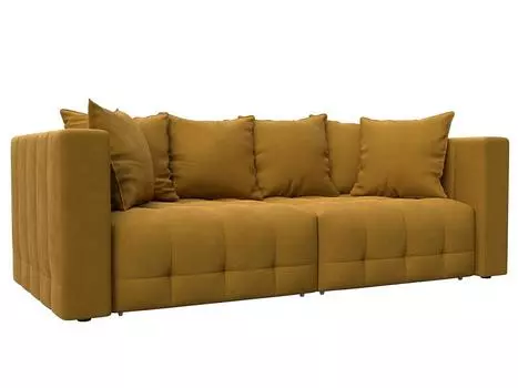 Диван прямой Лига-052 НПБ Велюр BRUT 10 желтый