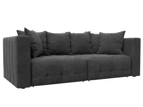 Диван прямой Лига-052 НПБ Велюр BRUT 16 темно-серый