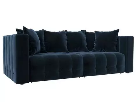 Диван прямой Лига-052 НПБ Велюр TOWER 13 синий